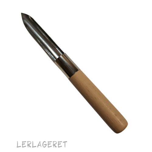 Huljern med et godt træskaft. Fra Lerlageret.com
Laver et perfekt rundt hul, i vådt og læderhårdt ler.
Ø17, Ø11, Ø7 og Ø6 Ca. 20 cm lang.