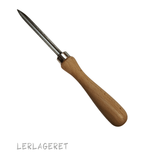 Huljern med et godt træskaft. Fra Lerlageret.com
Laver et perfekt rundt hul, i vådt og læderhårdt ler.
Ø17, Ø11, Ø7 og Ø6 Ca. 20 cm lang.