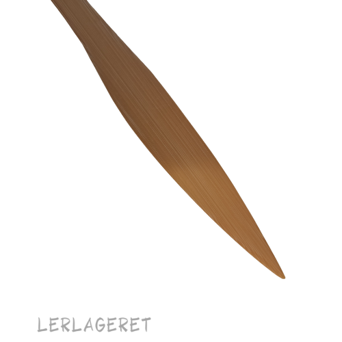 Bambuskniven kan skære i ler.  Den bruges ofte til at skære, skrabe og ridse med.   26,5 cm