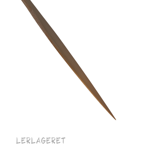 Bambuskniven kan skære i ler.  Den bruges ofte til at skære, skrabe og ridse med.   26,5 cm