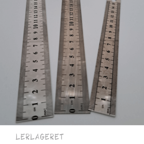  Stållineal fra Lerlageret, 3 længder.   15 cm  20 cm  30 cm