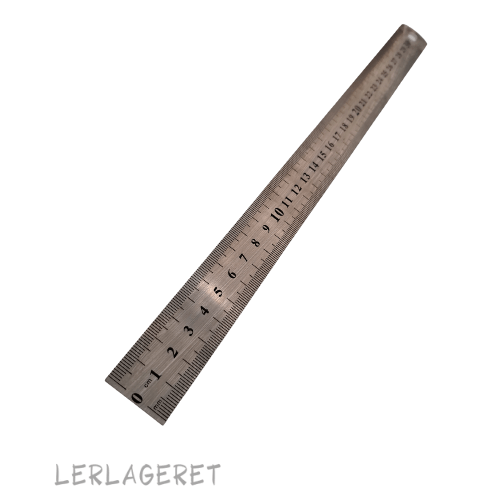 Stållineal fra Lerlageret, 3 længder.   15 cm  20 cm  30 cm